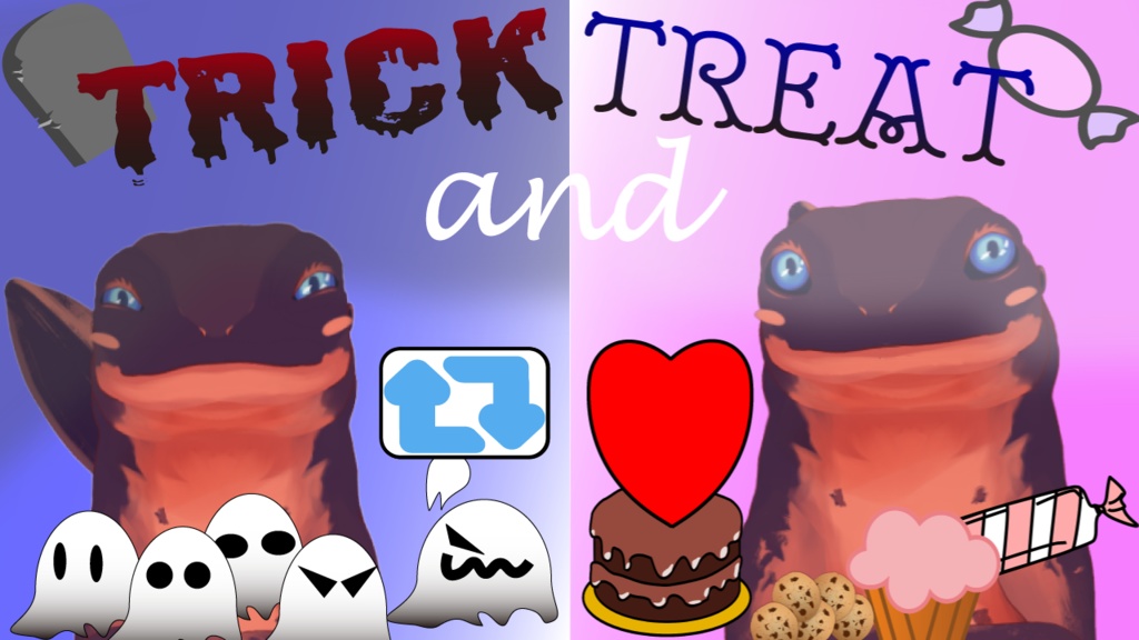 【フリーダウンロード/フリー素材】Trick and treat/お菓子をくれてもイタズラしちゃうぞVtuber