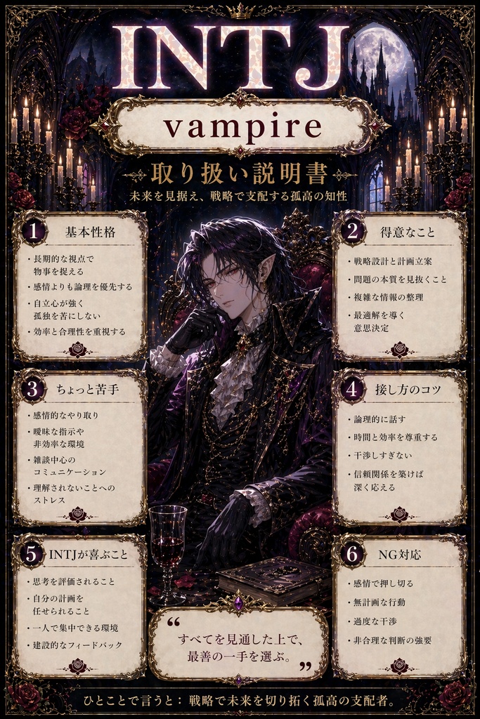INTJ vampire｜性格取り扱い説明書ポスター