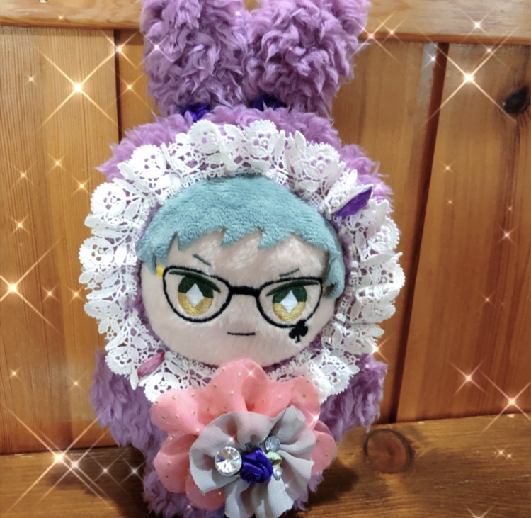 ♡ふわふわ!うさぎ♡ パープル♡秋冬色♡14㎝〜16㎝