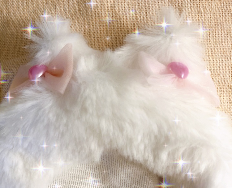 ふわふわ!ぬい服♡白♡しっぽネコちゃん♡あんスタ ♡ツイステ♡