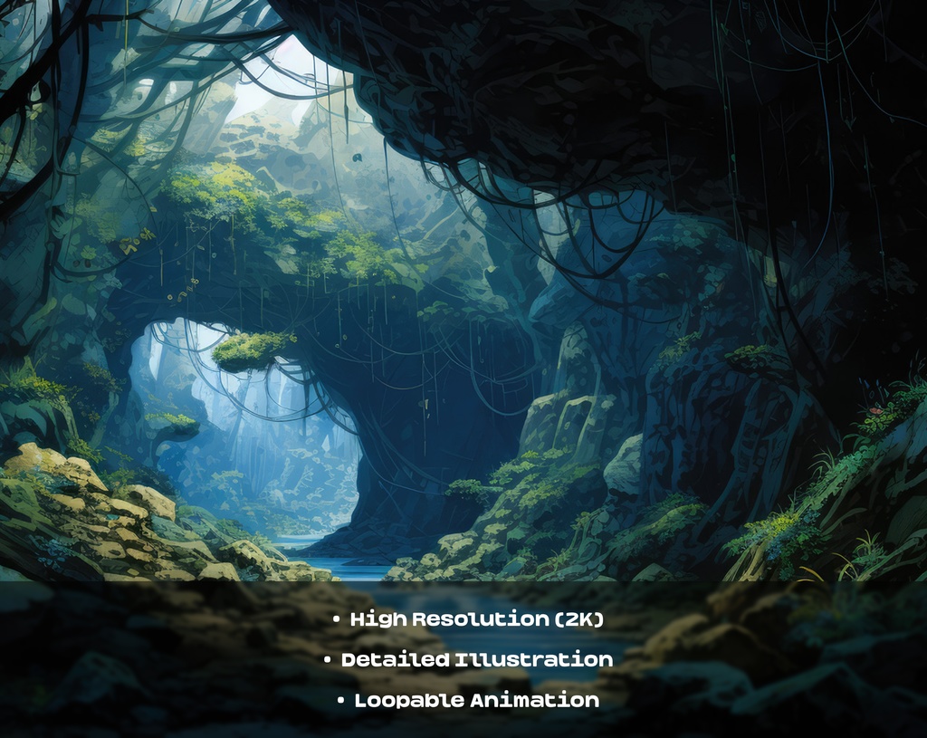 4 ANIMATED CAVE BACKGROUNDS / アニメーション化された洞窟の背景