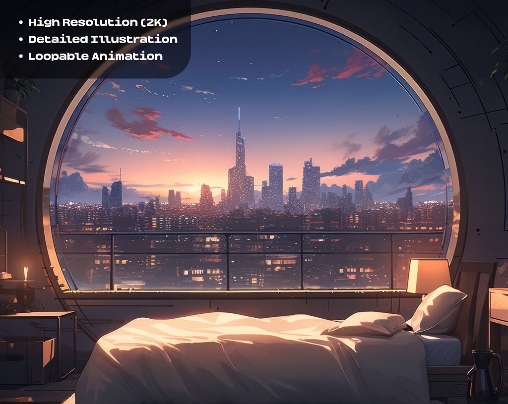 4 Cyberpunk Animated Backgrounds / 4 つのサイバーパンクのアニメーション背景