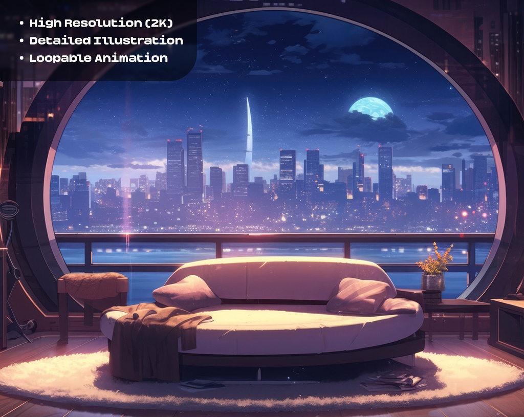 4 Cyberpunk Animated Backgrounds / 4 つのサイバーパンクのアニメーション背景