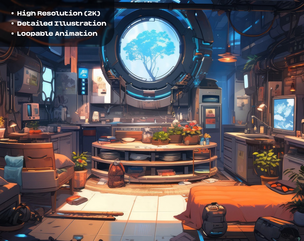 4 Cyberpunk Animated Backgrounds / 4 つのサイバーパンクのアニメーション背景