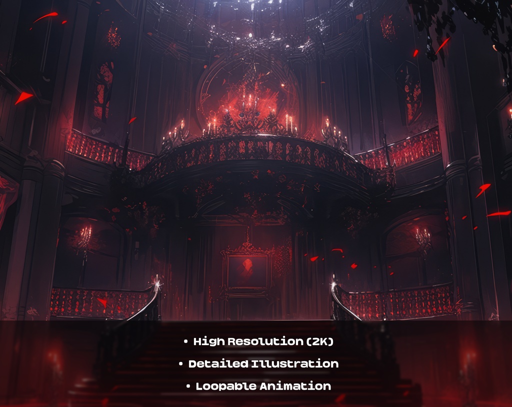 4 Vampire Castle Animated Backgrounds / 4 ヴァンパイア城のアニメーション背景
