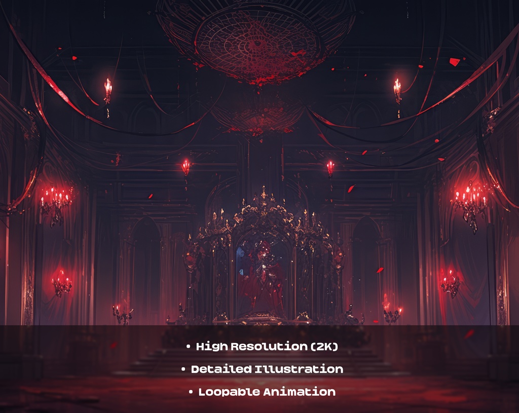 4 Vampire Castle Animated Backgrounds / 4 ヴァンパイア城のアニメーション背景