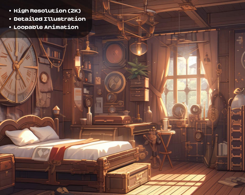 4 Steampunk Backgrounds / 4つのスチームパンク背景