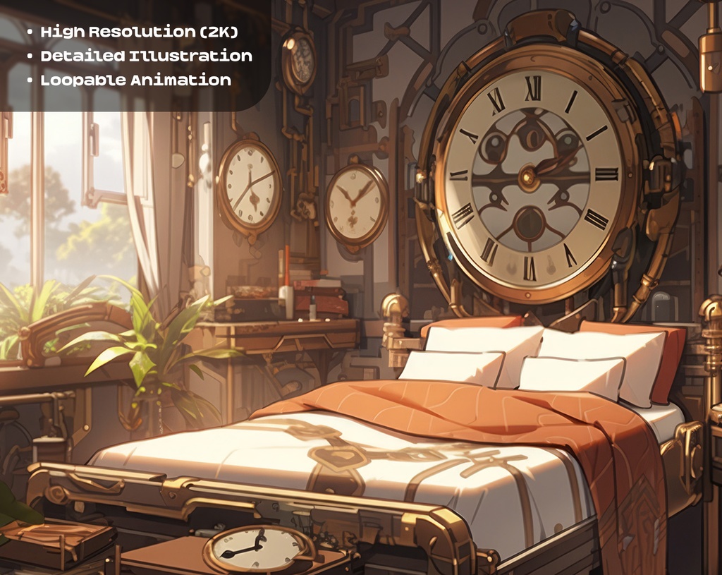 4 Steampunk Backgrounds / 4つのスチームパンク背景