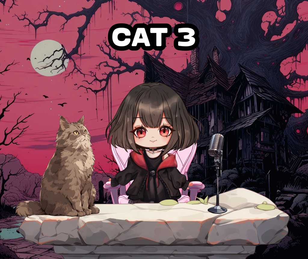 4 PNG Vtuber Cats Set / 4 PNG Vtuber 猫セット