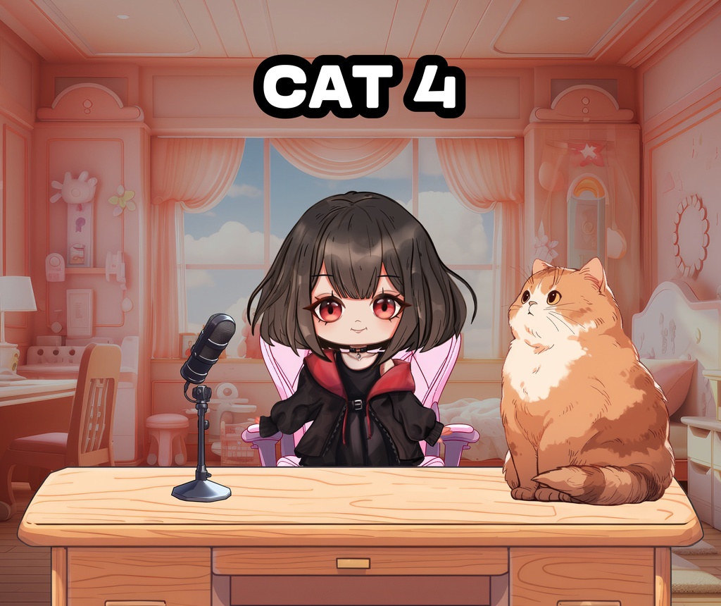 4 PNG Vtuber Cats Set / 4 PNG Vtuber 猫セット