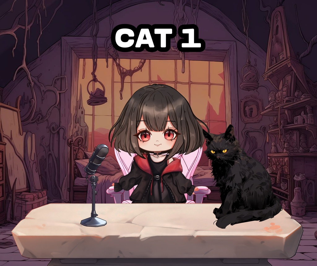 4 PNG Vtuber Cats Set / 4 PNG Vtuber 猫セット