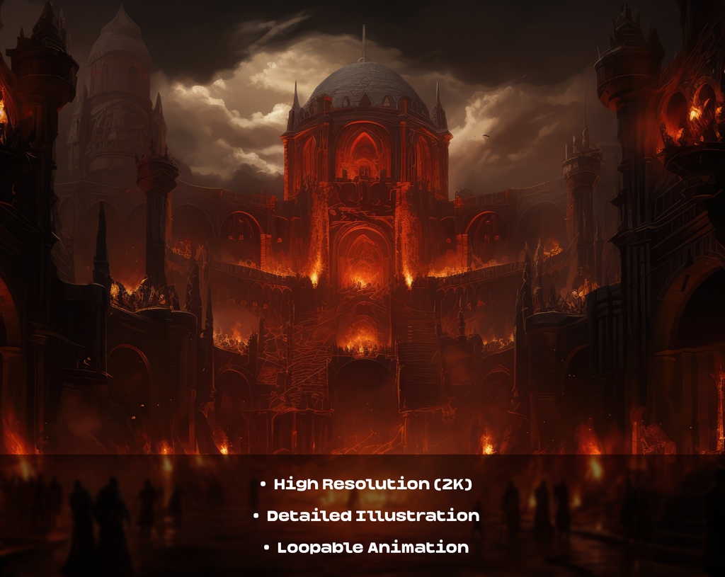 4 Hell Animated Backgrounds / 4 地獄のアニメーション背景