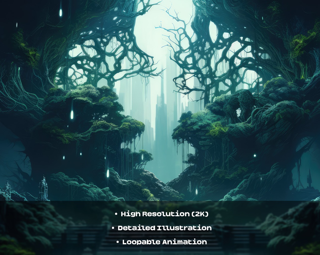 4 Jungle Temple Animated Backgrounds / 4 ジャングル寺院のアニメーション背景