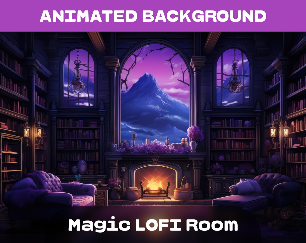 Magic Lo-Fi Room Animated Background / 魔法の Lo-Fi ルームのアニメーション背景