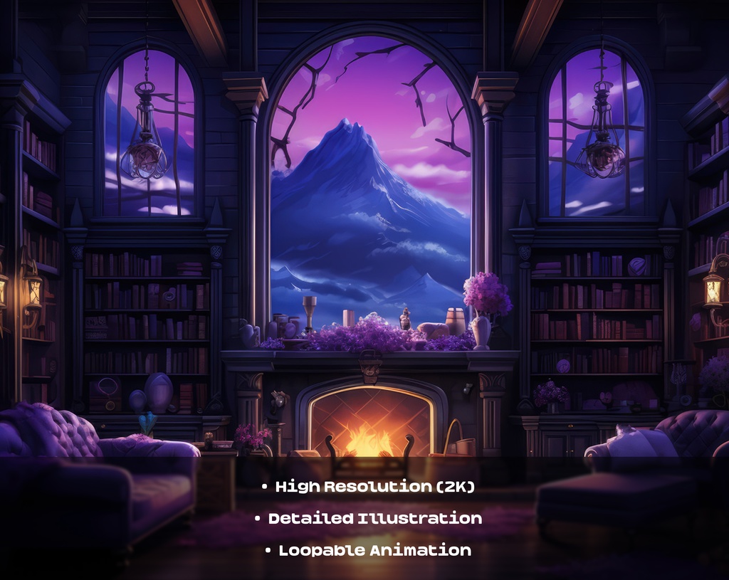 Magic Lo-Fi Room Animated Background / 魔法の Lo-Fi ルームのアニメーション背景