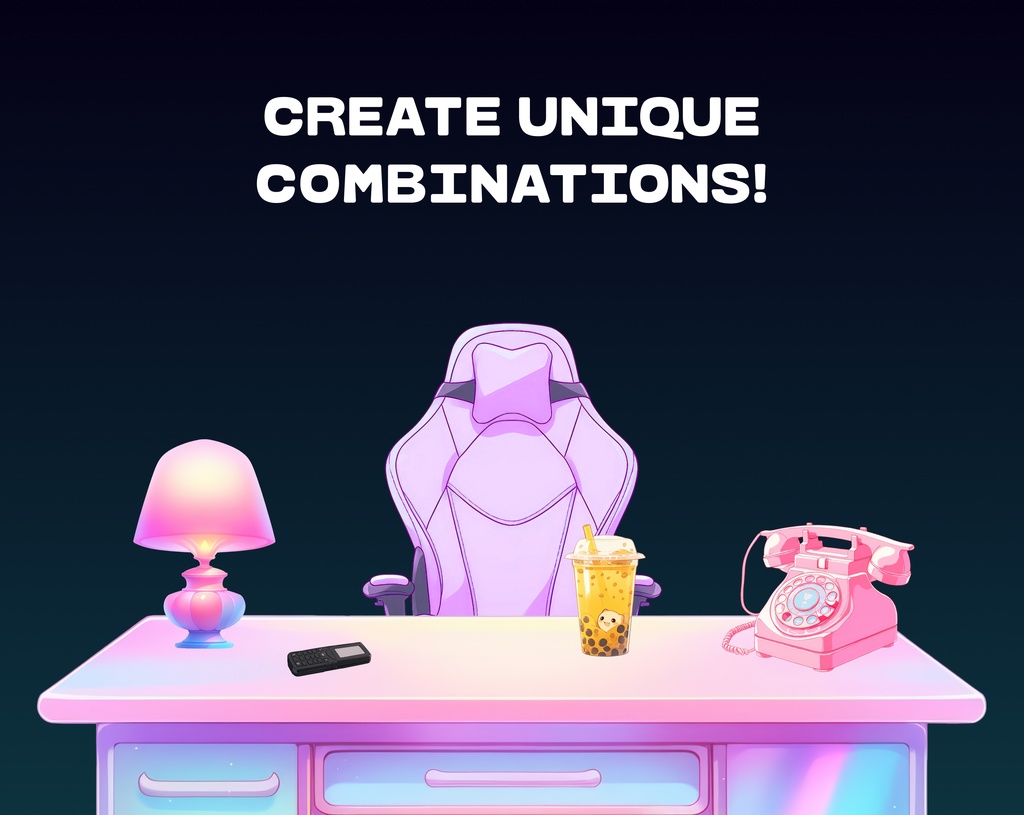 50 VTUBER Table Assets + Bonus! / VTUBER テーブル アセット 50 個 + ボーナス!