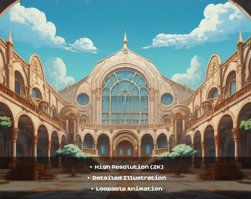 4 Magic School Animated Backgrounds / 4 魔法学校のアニメーション背景