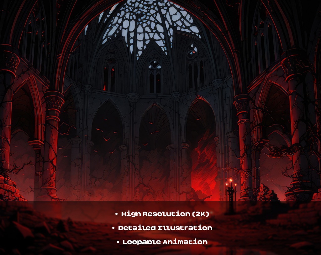 4 Vampire Castle Animated Backgrounds / 4 ヴァンパイア城のアニメーション背景