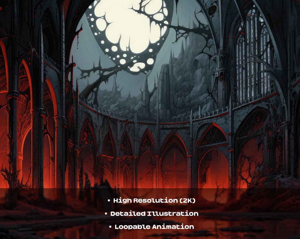 4 Vampire Castle Animated Backgrounds / 4 ヴァンパイア城のアニメーション背景