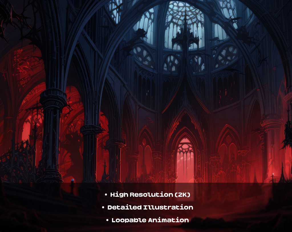 4 Vampire Castle Animated Backgrounds / 4 ヴァンパイア城のアニメーション背景