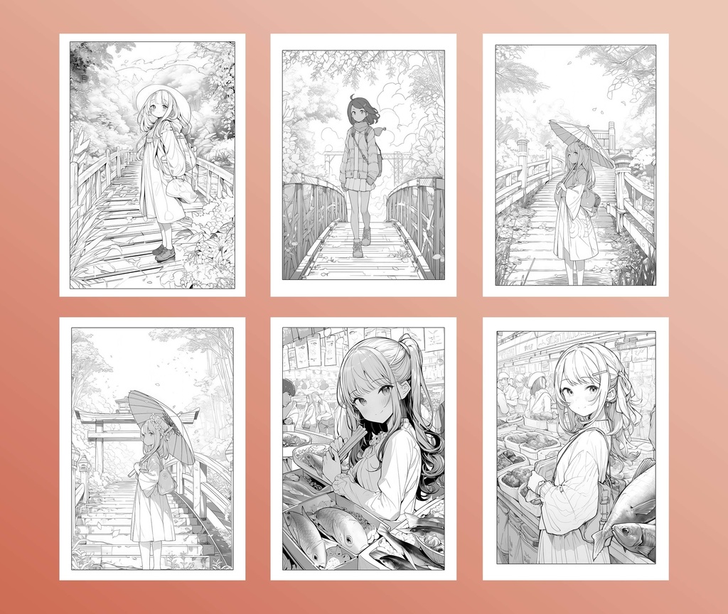 Coloring Pages “Tokyo Walk” 60 Pages / ぬりえ「東京さんぽ」60ページ