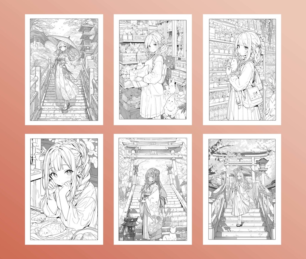 Coloring Pages “Tokyo Walk” 60 Pages / ぬりえ「東京さんぽ」60ページ