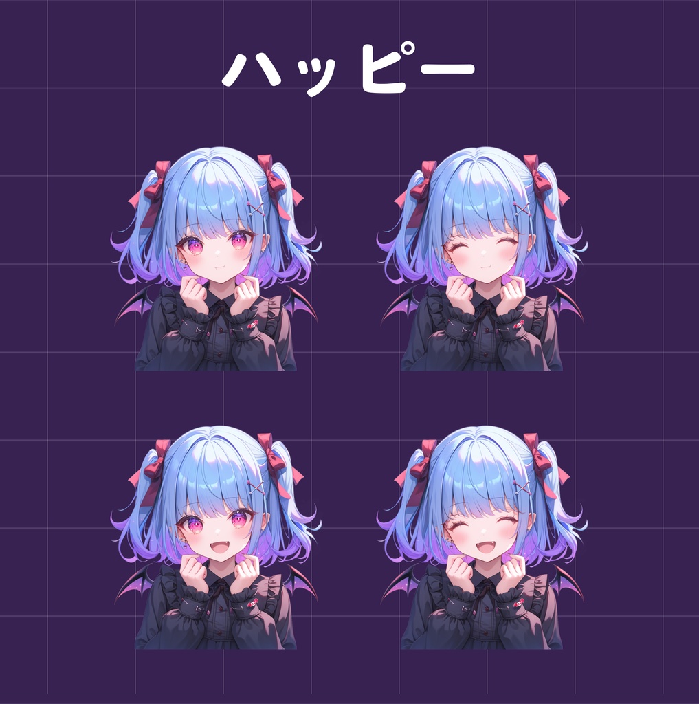 かわいい吸血鬼 PNGtuber 女の子 / Cute Vampire PNGtuber Girl