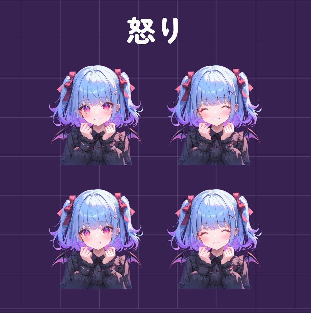 かわいい吸血鬼 PNGtuber 女の子 / Cute Vampire PNGtuber Girl