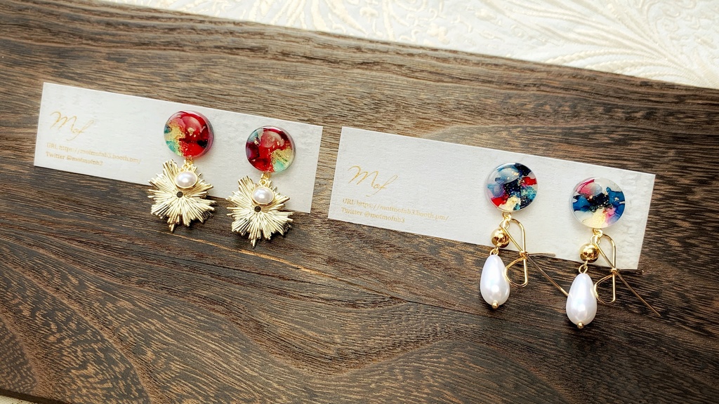 和泉守兼定・堀川国広 こつぶマーブルイヤリング・ピアス