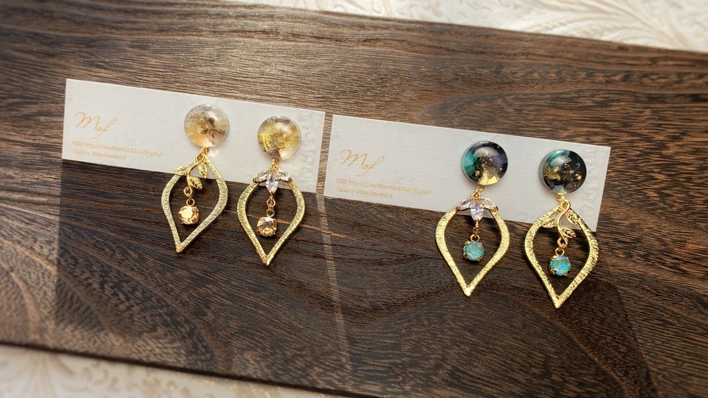 髭切・膝丸 こつぶマーブルイヤリング・ピアス