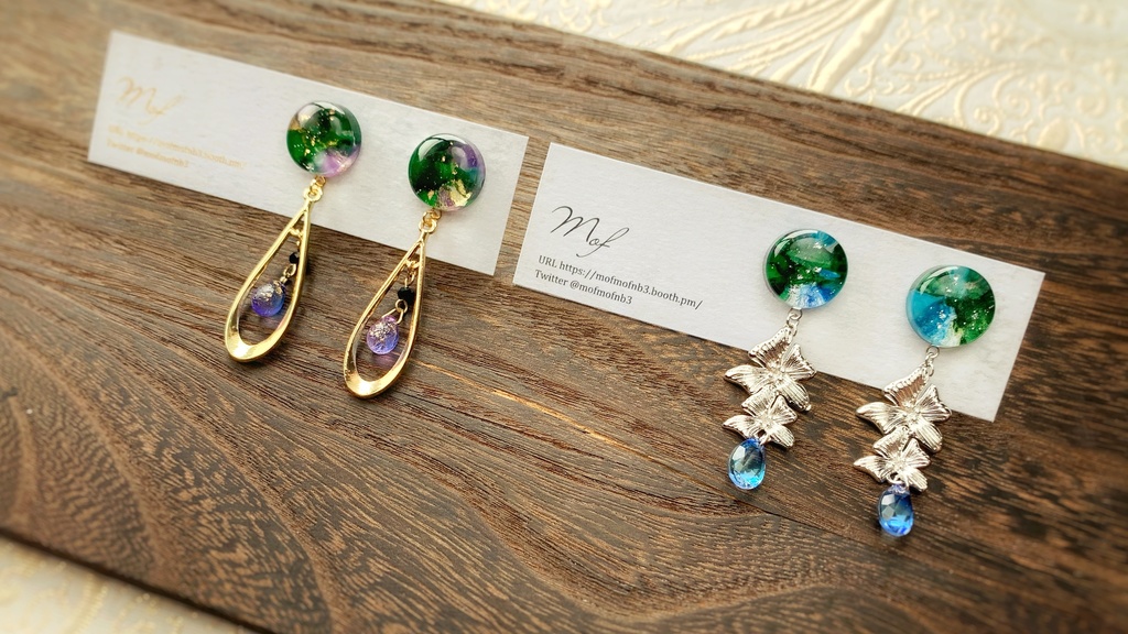 江 こつぶマーブルイヤリング・ピアス