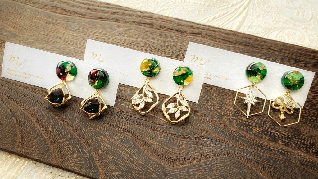 江 こつぶマーブルイヤリング・ピアス