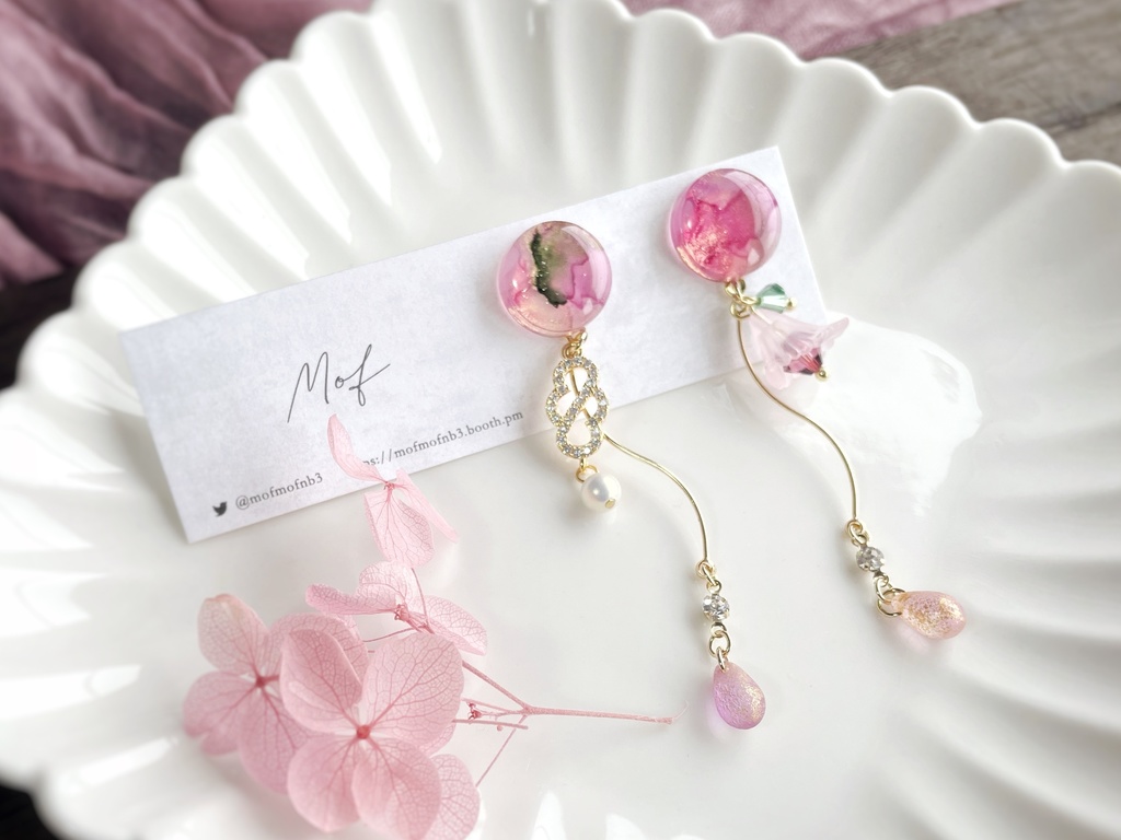 豊前江•桑名江・松井江•篭手切江こつぶマーブルイヤリング・ピアス