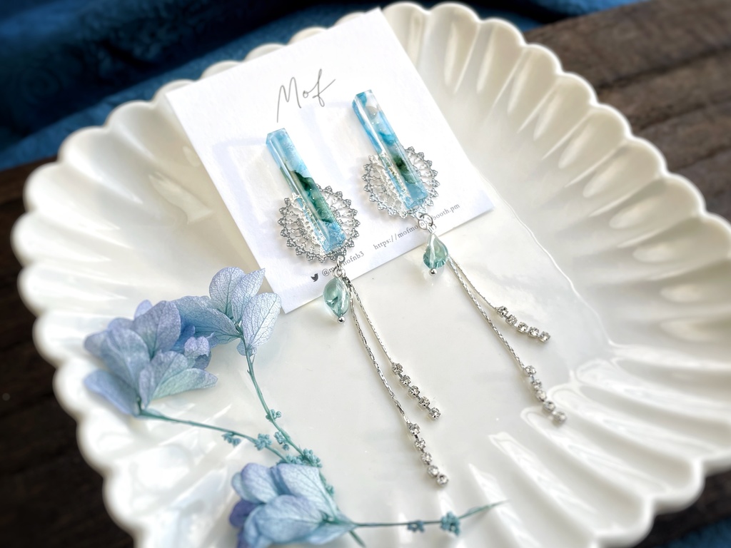 江 スティックマーブルイヤリング・ピアス