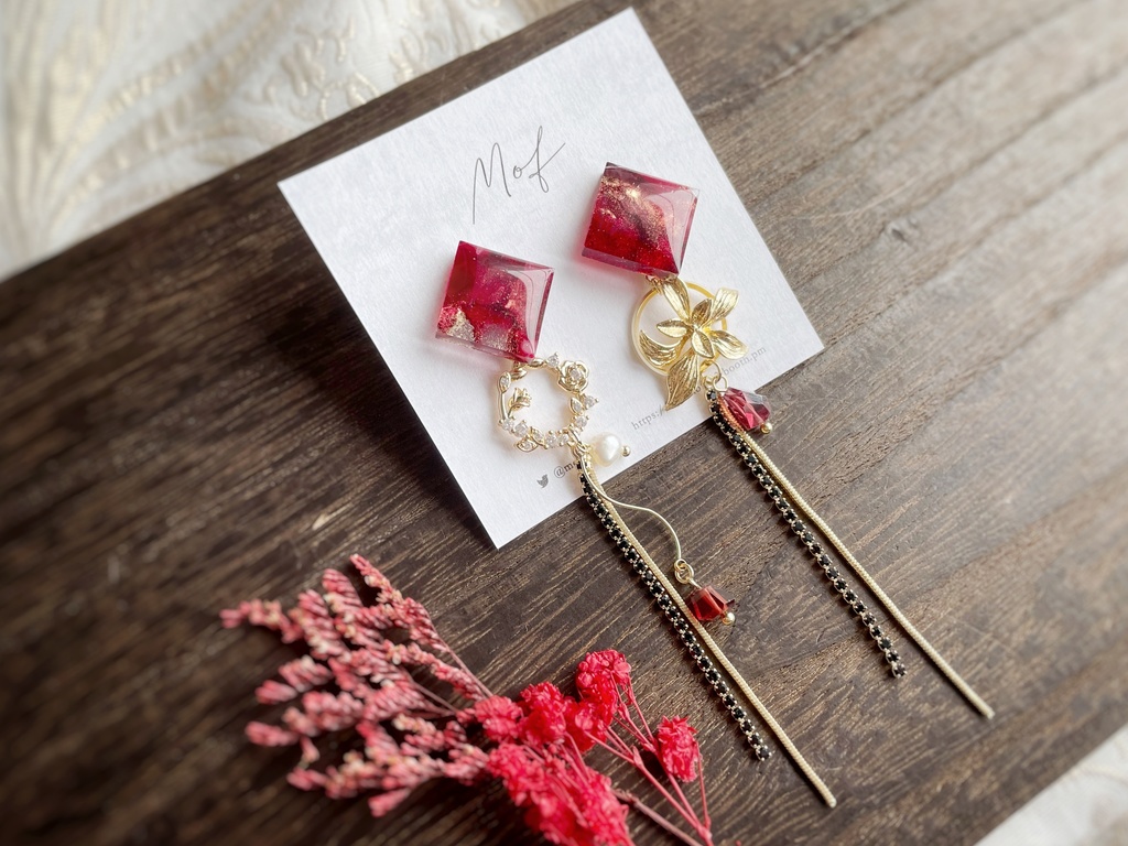 沖田組マーブルイヤリング・ピアス