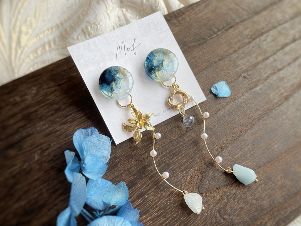 沖田組マーブルイヤリング・ピアス