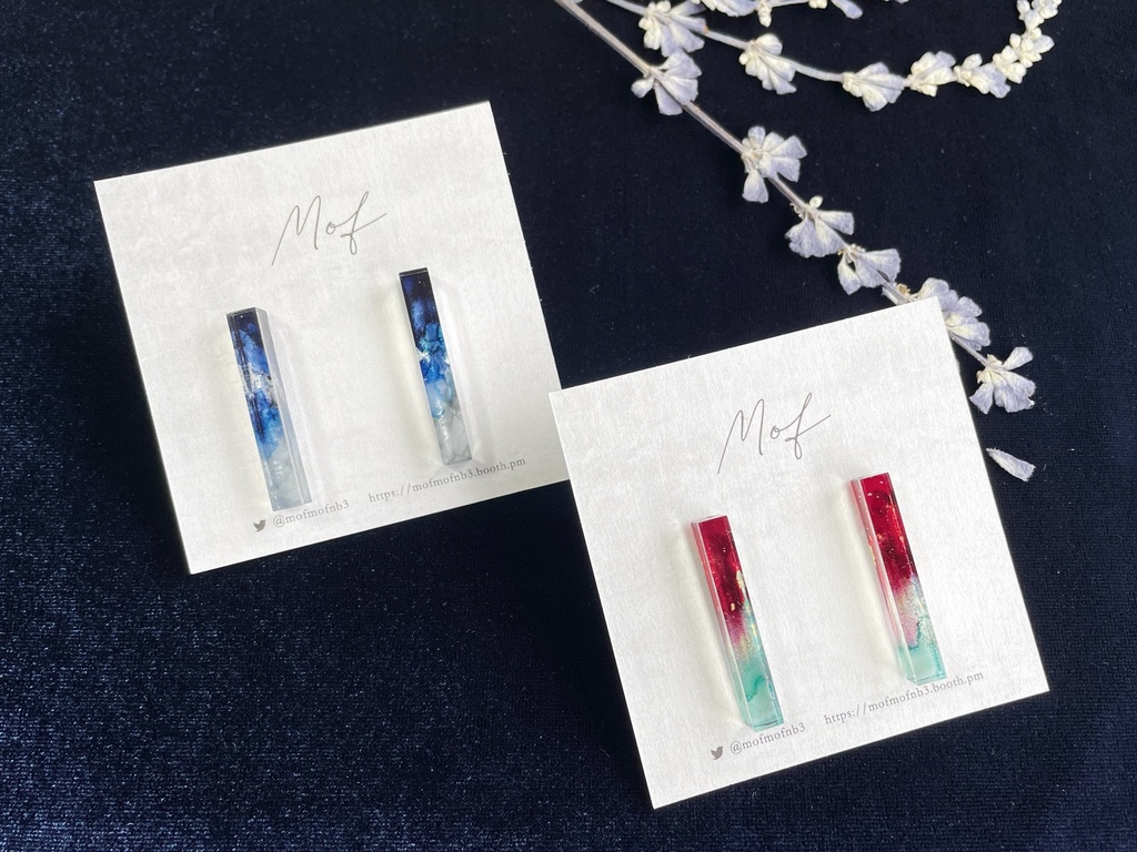 スティックマーブルイヤリング・ピアス〈初期刀・長義・和泉守・鶴丸 極〉