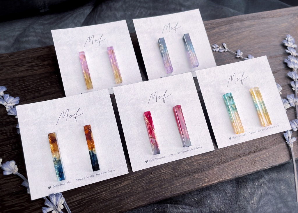 スティックマーブルイヤリング・ピアス〈初期刀・長義・和泉守・鶴丸 極〉