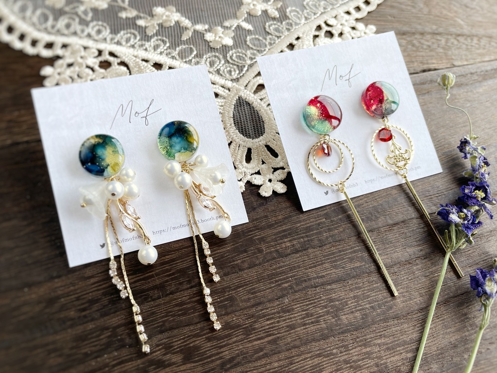 マーブルイヤリング・ピアス《長義・一期一振・小竜・山姥切国広・和泉守》