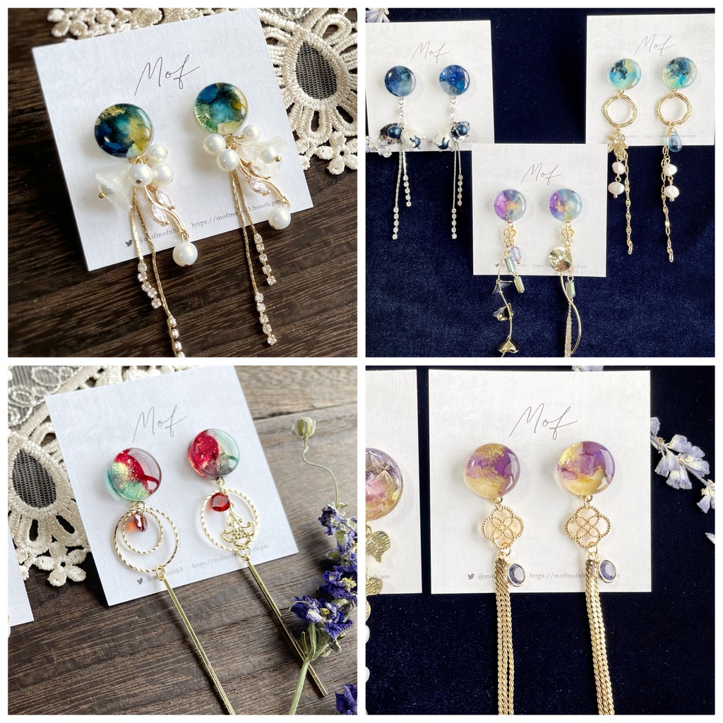 マーブルイヤリング・ピアス《長義・一期一振・小竜・山姥切国広・和泉守》