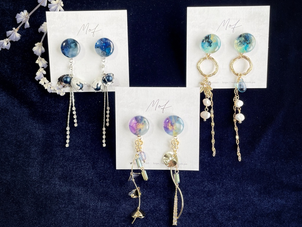 マーブルイヤリング・ピアス《長義・一期一振・小竜・山姥切国広・和泉守》