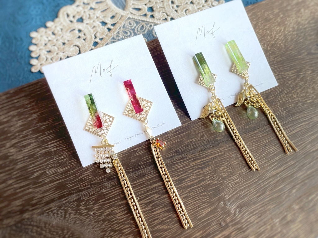 江 スティックマーブルスイングイヤリング・ピアス