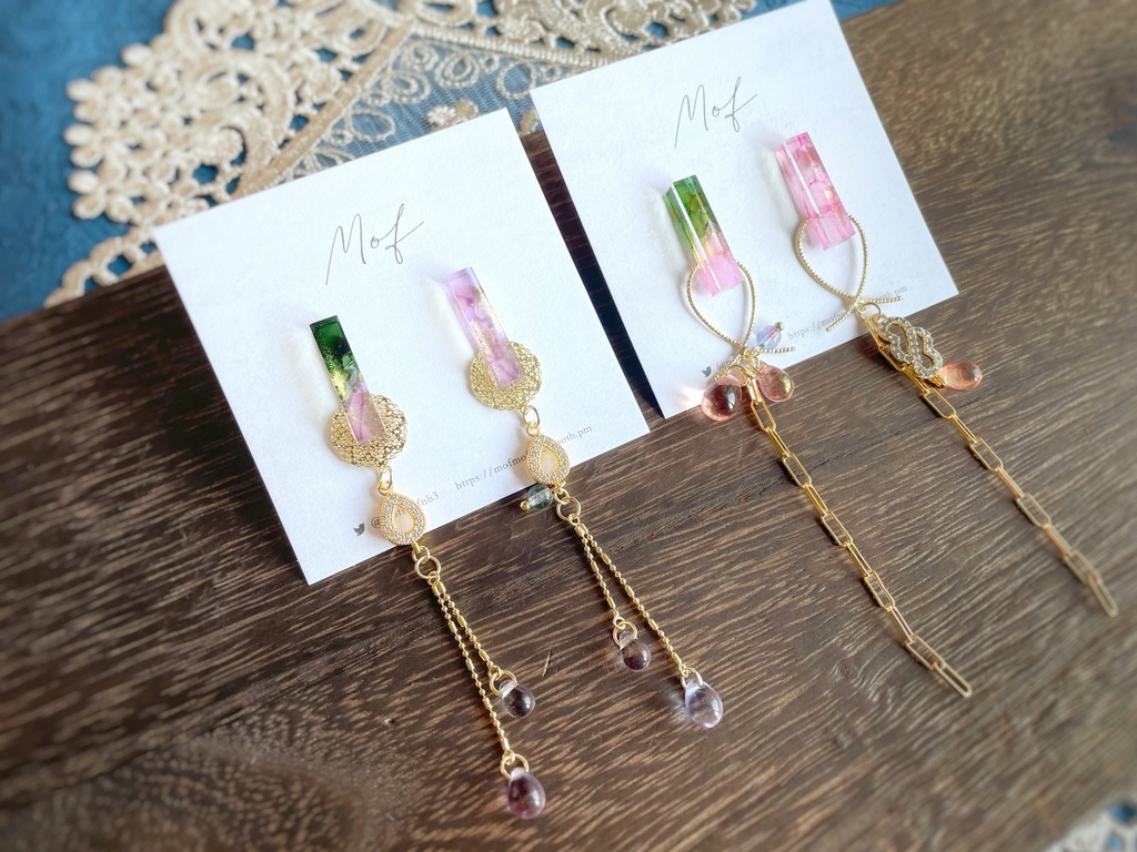 江 スティックマーブルスイングイヤリング・ピアス