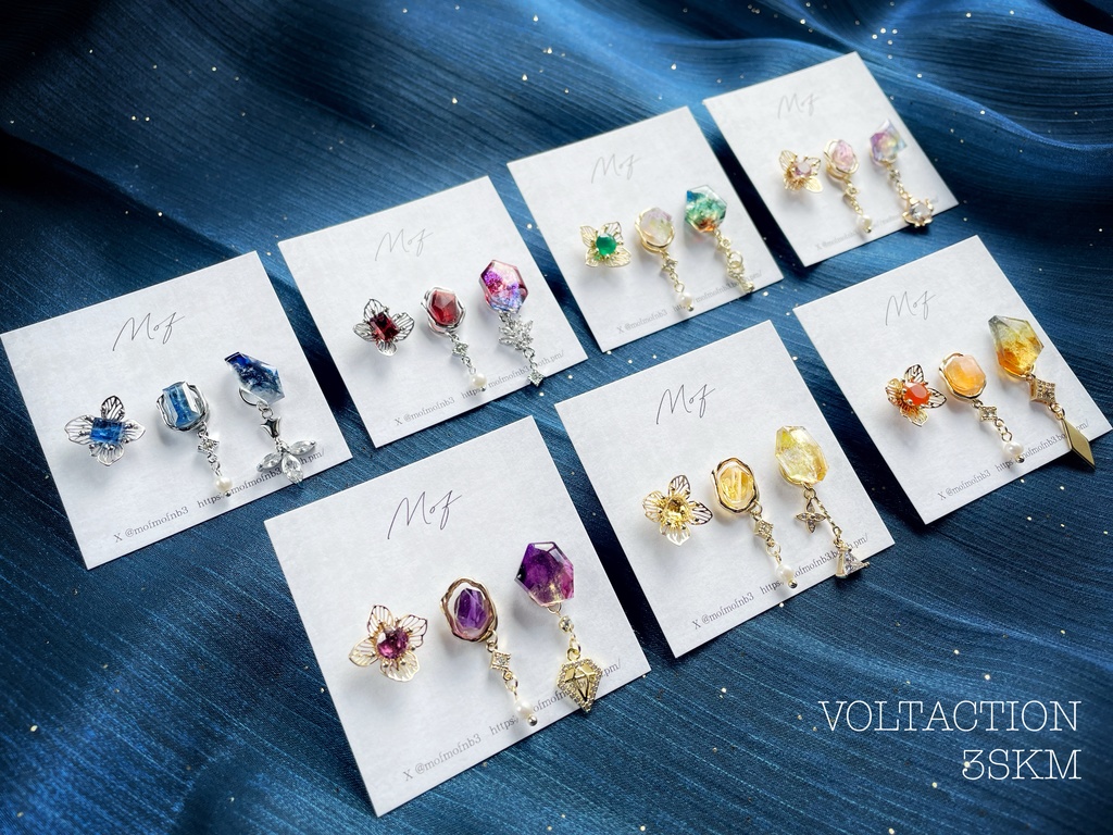 【🌈🕒】花と宝石シリーズイヤリング・ピアス(ゔぉるた・すくみ)