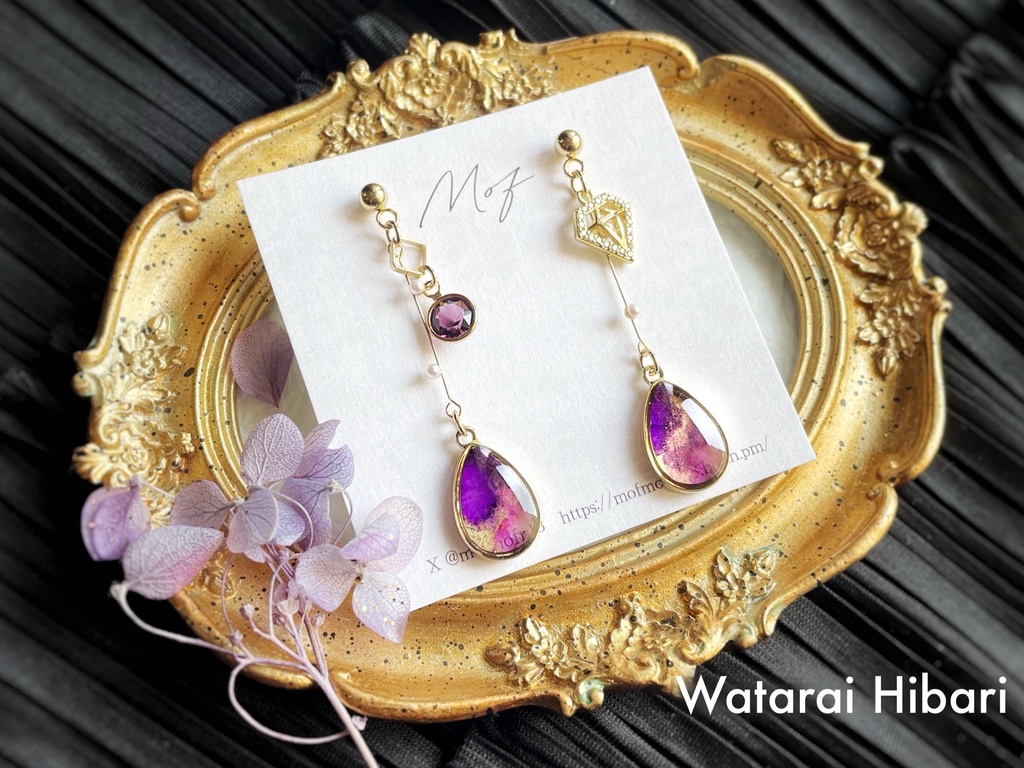 【🌈🕒】マーブルチャームイヤリング・ピアス