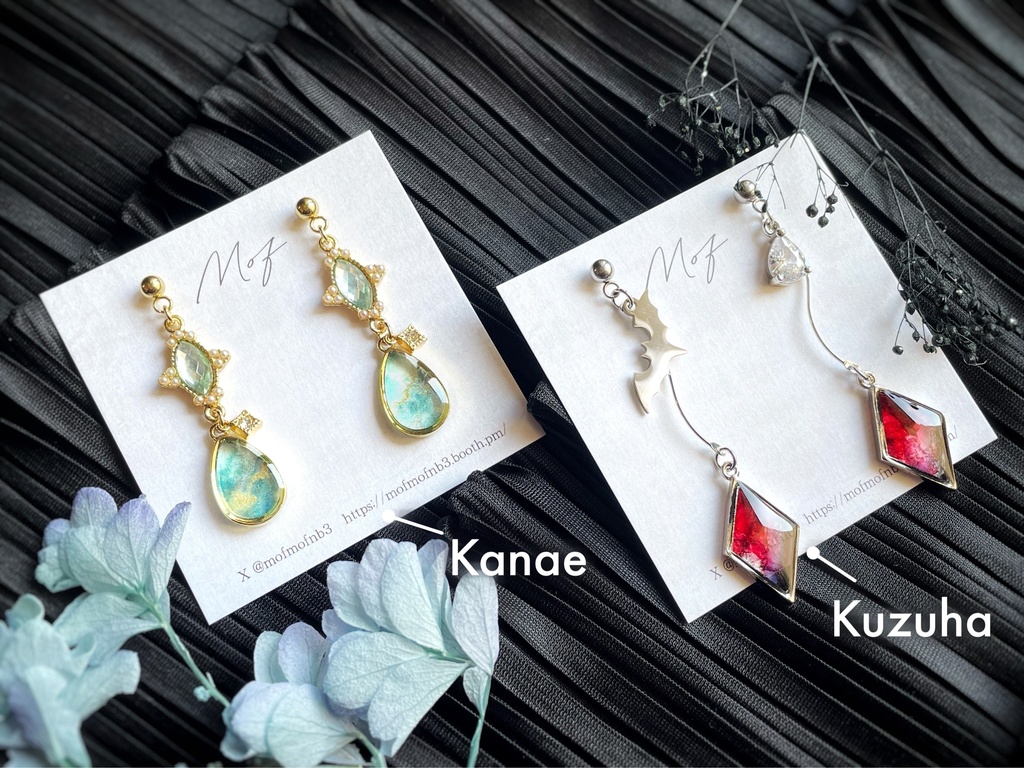 【🌈🕒】マーブルチャームイヤリング・ピアス