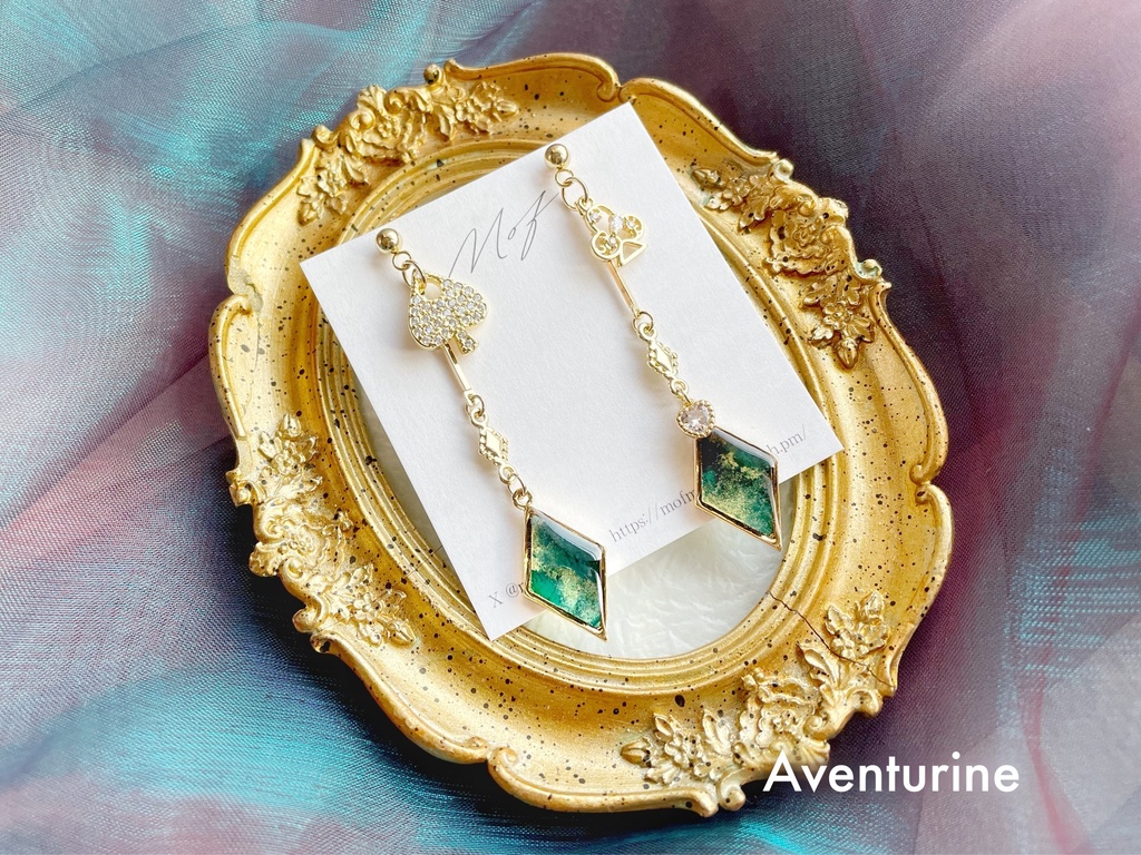 【スタレ】マーブルチャームイヤリング・ピアス