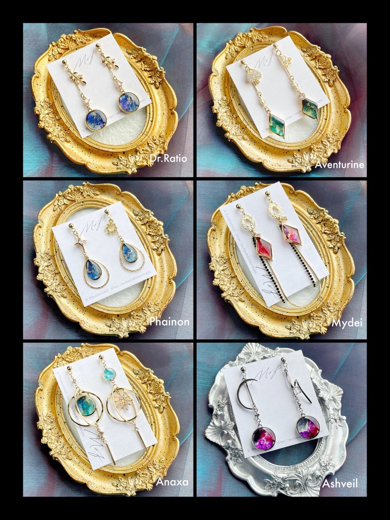 【スタレ】マーブルチャームイヤリング・ピアス