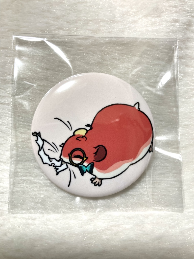 ハム執事丸缶バッジ　フェネス