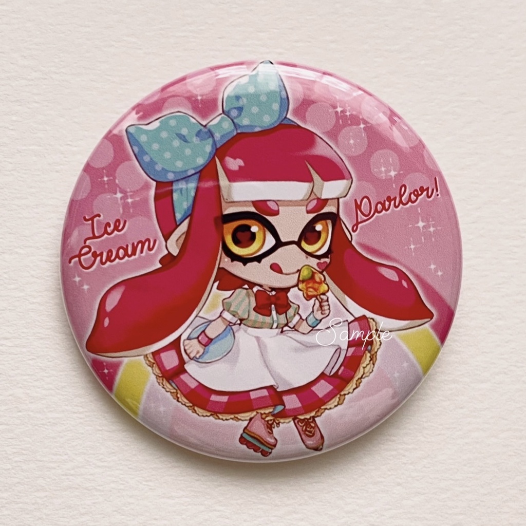 スイーツパーラー 缶バッジ ピンク
